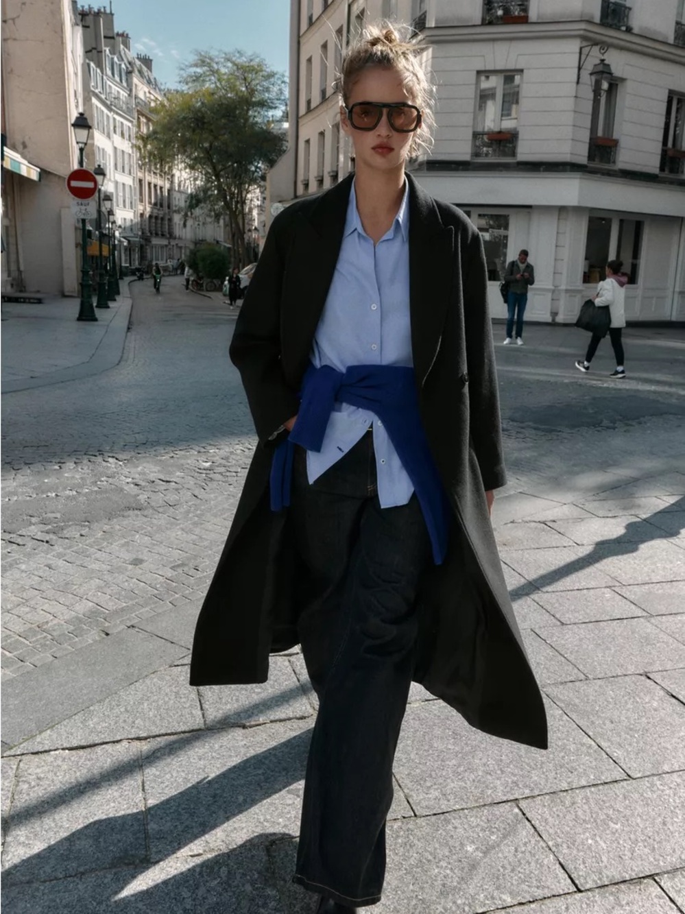 🏙️ZARA🏙️NAVY WOOL STRUCTURED TRENCH PRISTINE!!!